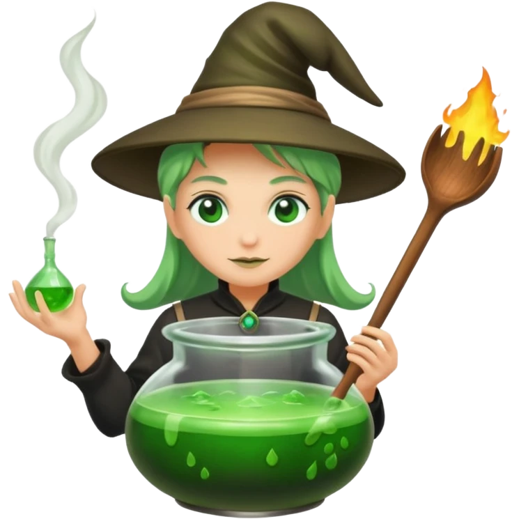 green witch cooking potion emoji