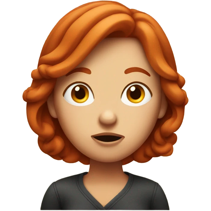 Shrugging red headed woman emoji