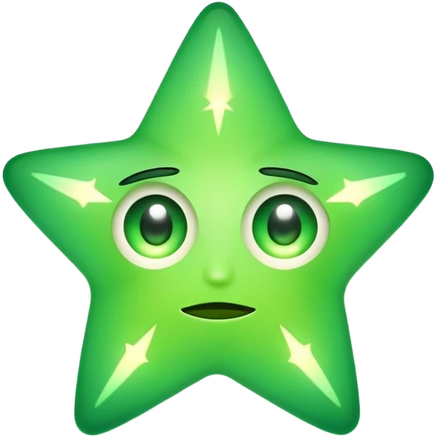 Green emoji star eyes emoji