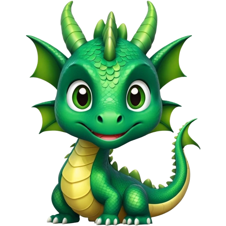 dragon with green scales and friendly face emoji