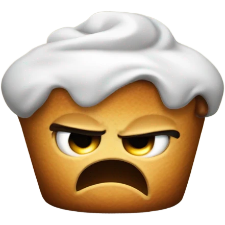 Angry muffin with a shotgun emoji