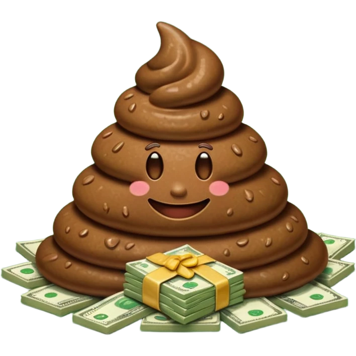 emoji de cocô e dinheiro emoji