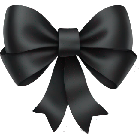 Thin ribbon black color bow emoji