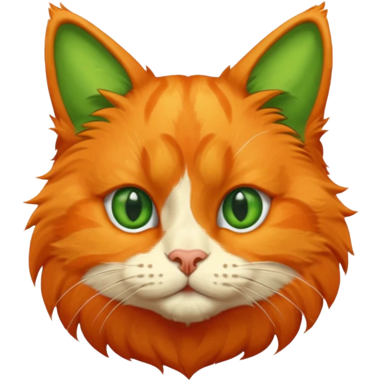 try orange cat missing his right eye and has a green left eye, with an orange patch of fur near his nose emoji