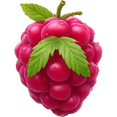 a wet raspberry with tiny ant on it emoji