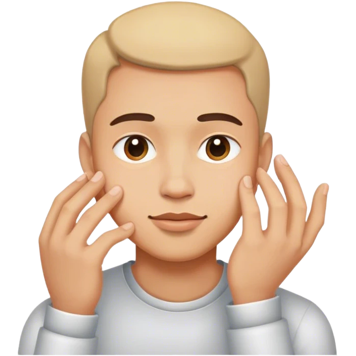 A hand touching a face in a sweet way man  emoji