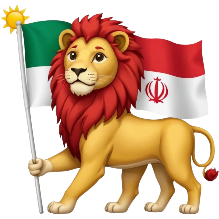 پرچم شیر خورشید رو برام استیکر کن emoji
