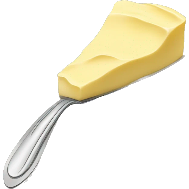 A curl of margarine on the tip of a butter knife emoji