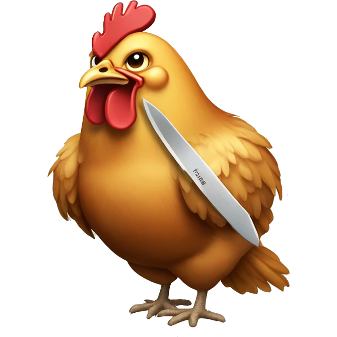 chicken with a knife emoji