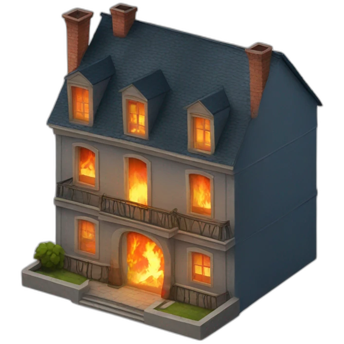 maison en feu emoji