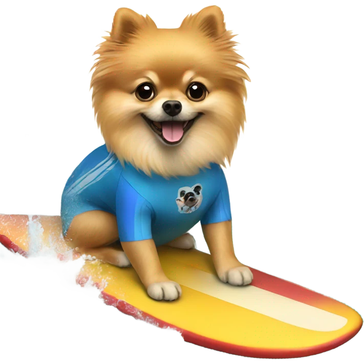 Pomeranian surfing emoji