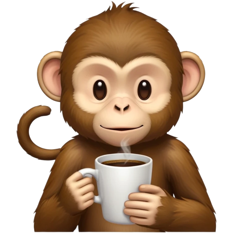 Sleepy monkey with coffee emoji