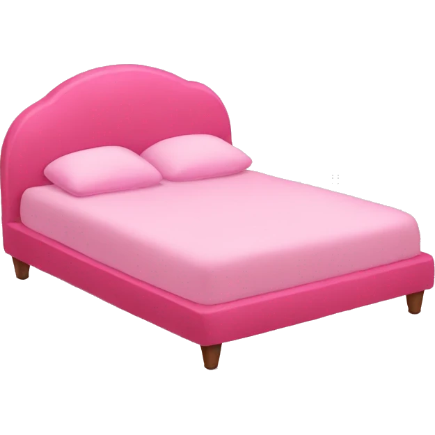 Heart-shaped pink bed emoji