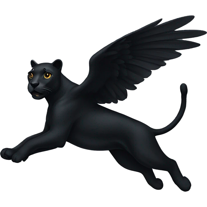 winged black jaguar flying emoji