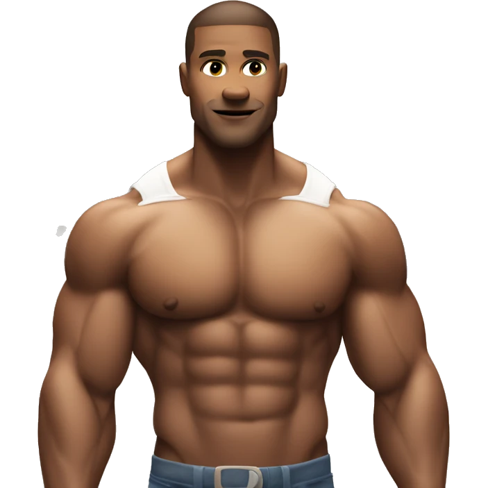muscular guy in city sun emoji