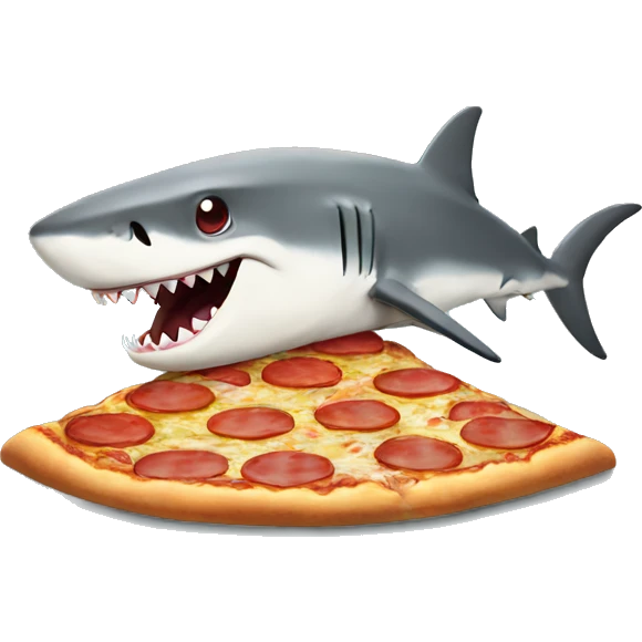 shark eating a pizza emoji