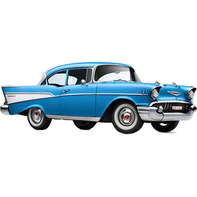 Blue 1957 Chevrolet bel air side view emoji