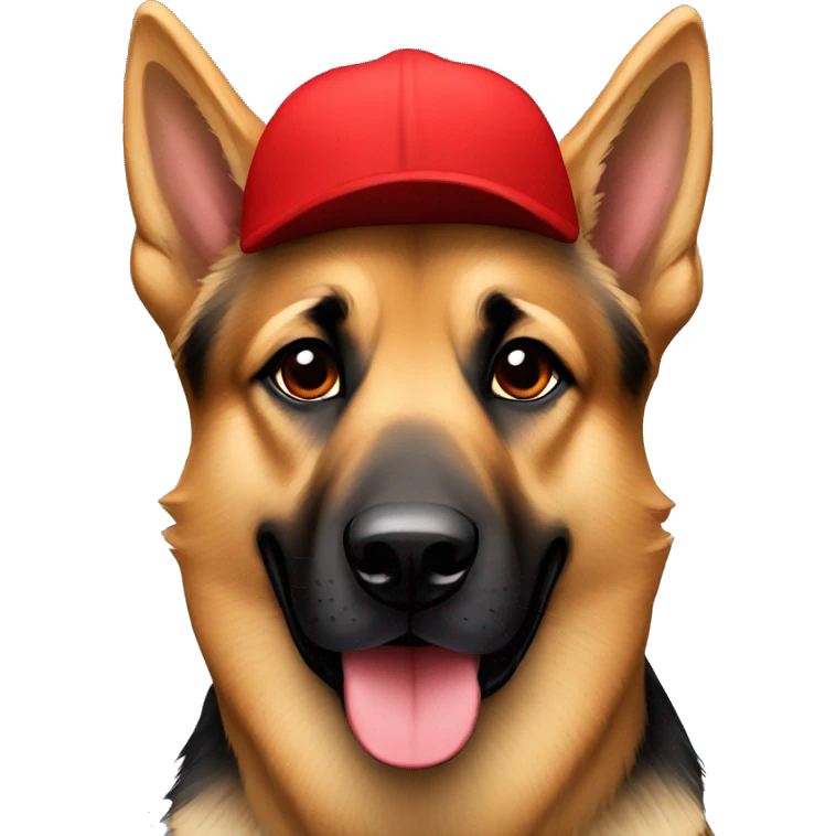 German Shepard with red cap emoji