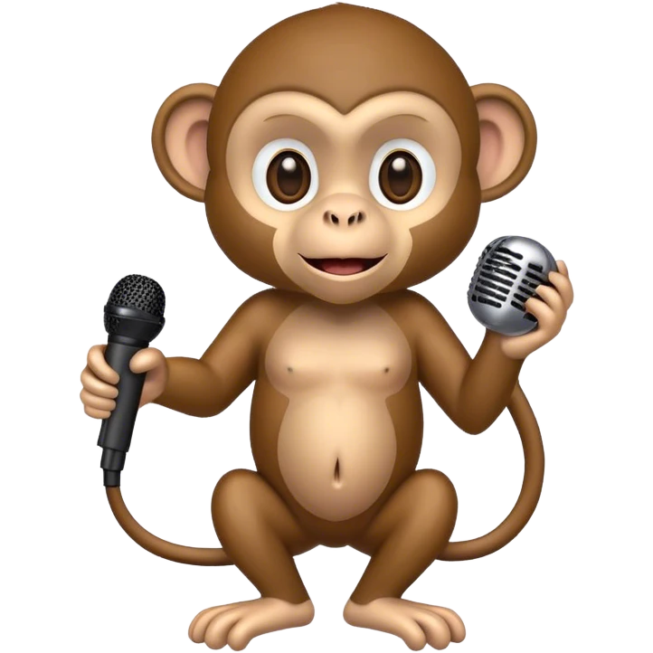 Monkey holding a microphone emoji