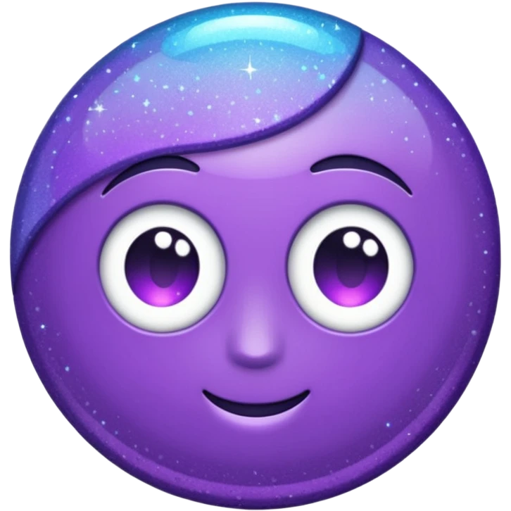 Glitter Purple and Cian plus symbol emoji