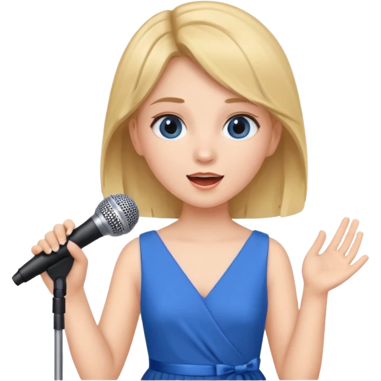 GIRL SINGING A SONG, HOLDING THE MIKE IN HAND emoji