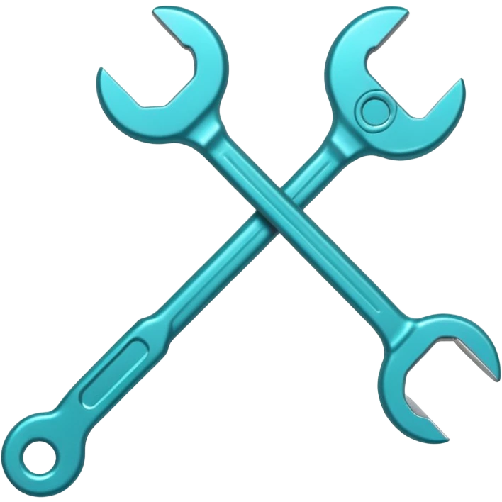 turquoise wrench emoji, simple and clear emoji