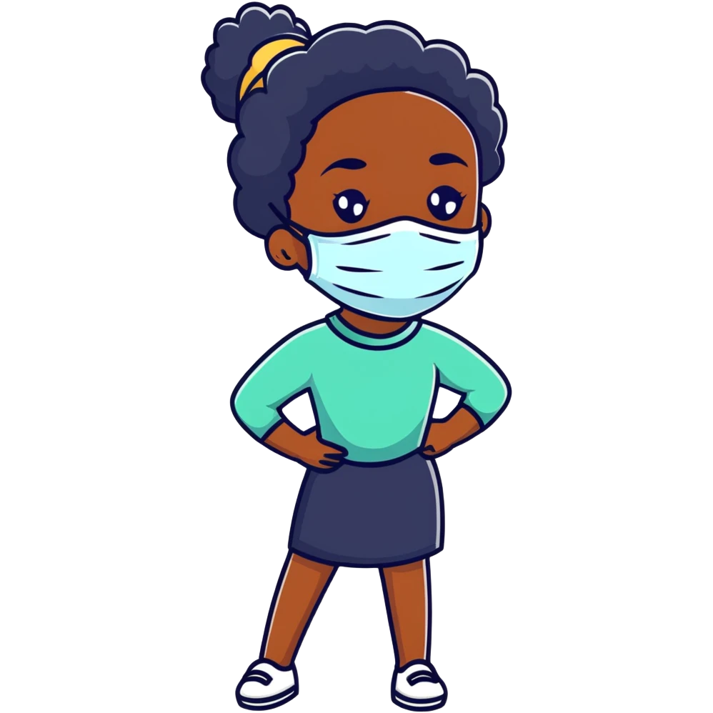Black girl with facial mask during skincare emoji