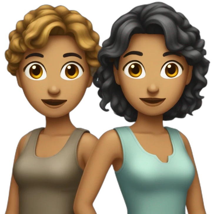 Dos amigas abrazadas emoji