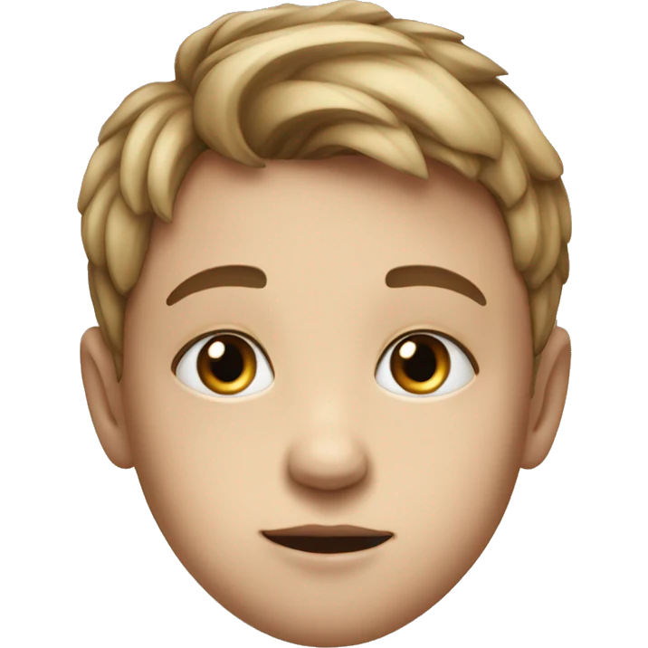 realistic portrait of a boy except make the eyes blue and the lashes longer emoji