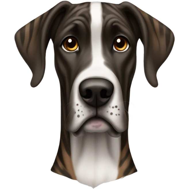 A brindle brown and black striped Great Dane named blossom emoji