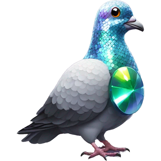 disco ball pigeon emoji