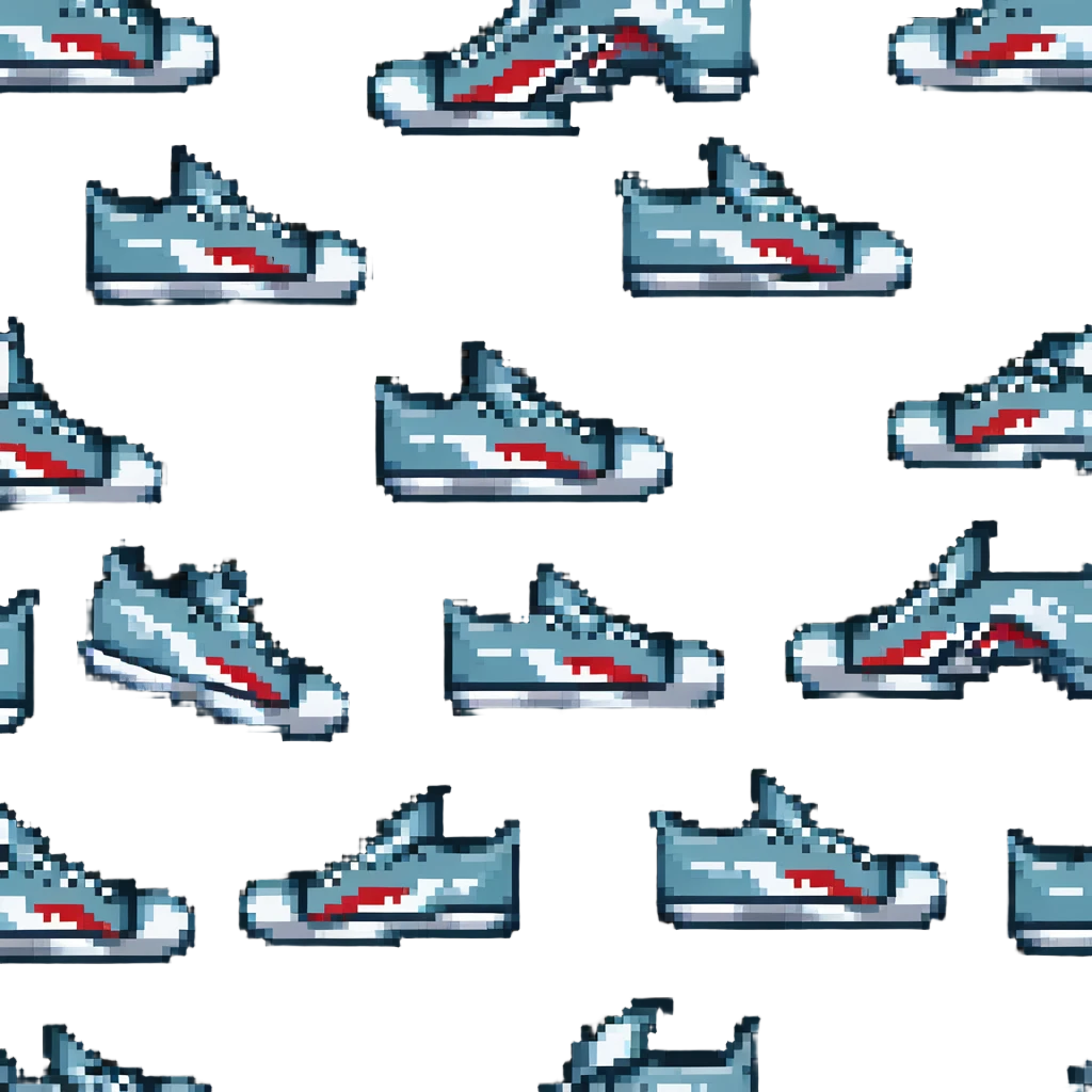 sneakers with shark design emoji
