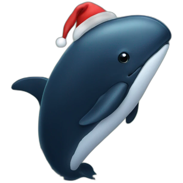 black whale christmas emoji