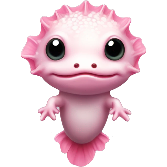 adorable cute artistic axolotl with pink gills emoji