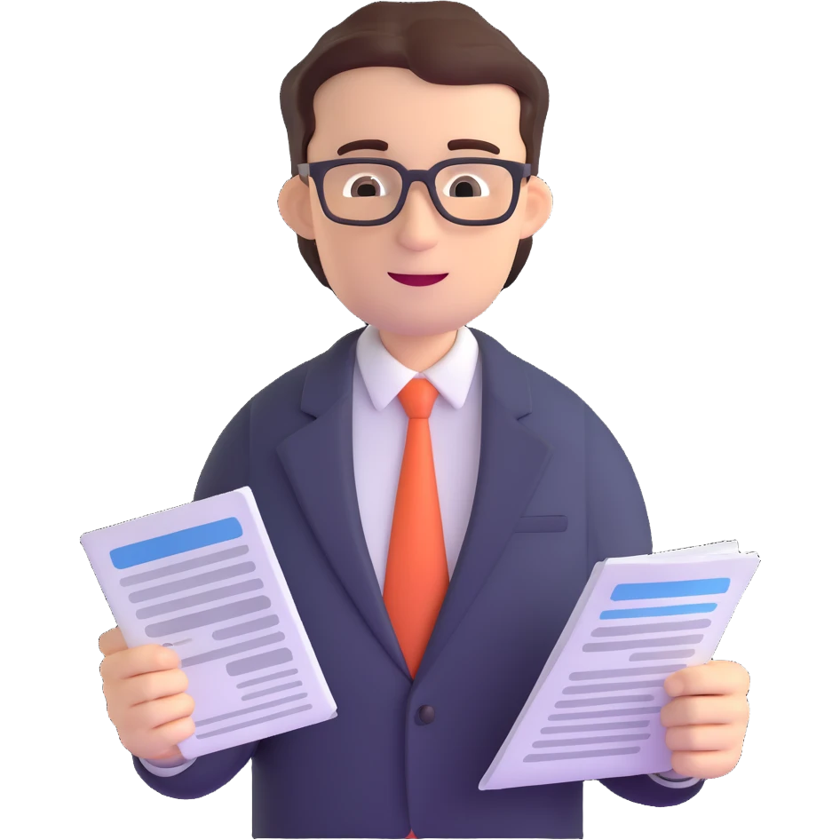accountant with financial papers, no eyeglasses emoji