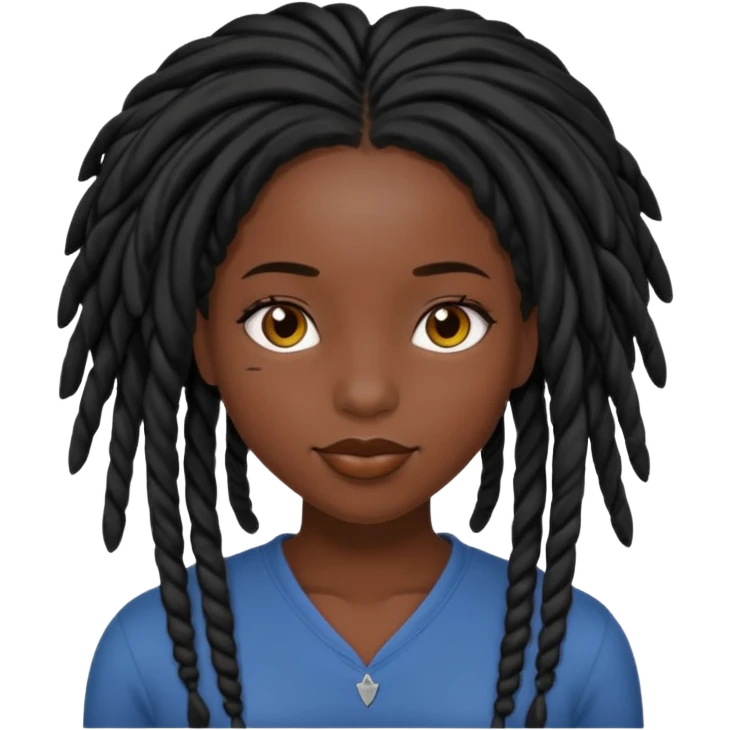 a pretty black girl with black, pretty locs emoji