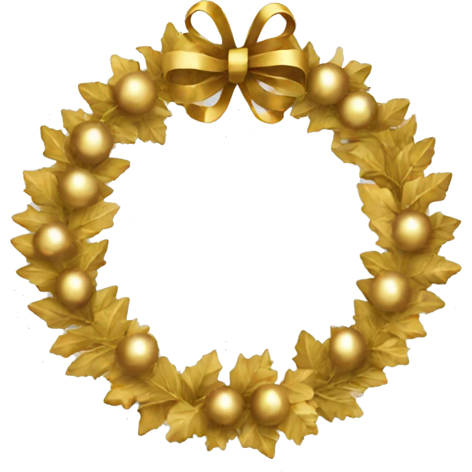 gold Christmas wreath  emoji