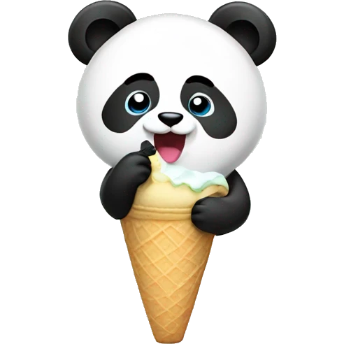Panda eating ice cream emoji