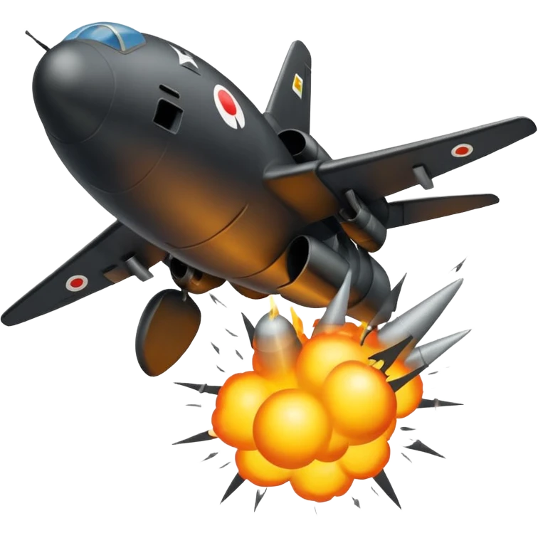 Kamikaze dropping bomb emoji