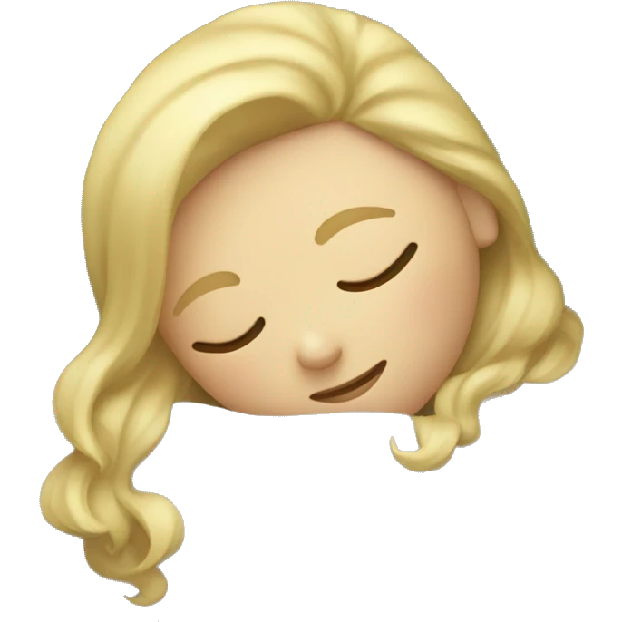 blonde girl sleeping on side with green blanket emoji