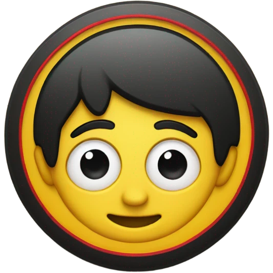 Black and red rectangle with medium yellow circle in the middle  emoji