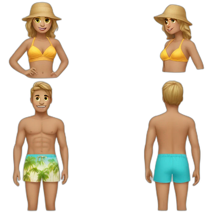 hotel guest beach wear emoji
