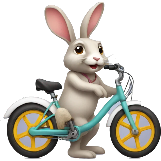 rabbit with bike emoji