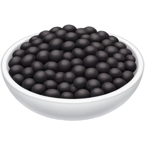 6 black lentils, simple, clear, round, shiny emoji