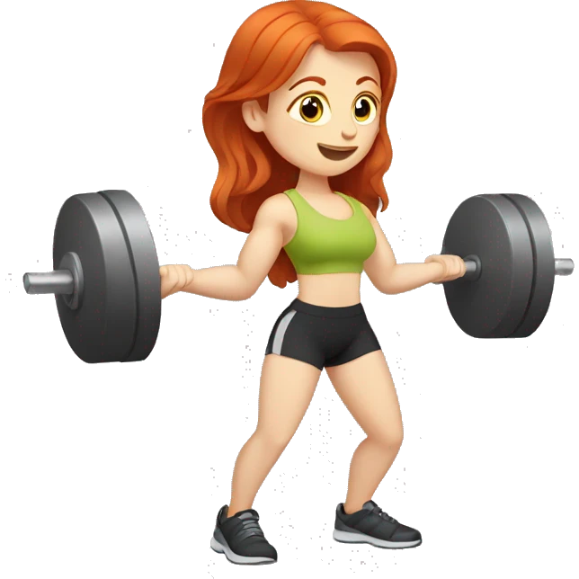 redhead lifting weights emoji