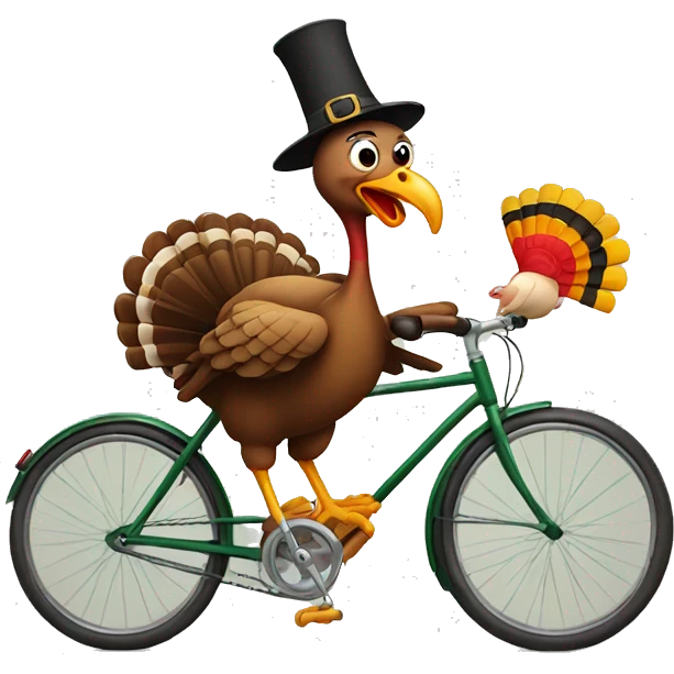 turkey riding a bicycle emoji