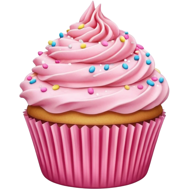 Cupcake with pink icing emoji