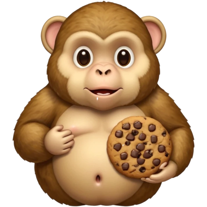 Fat monkey holding a cookie  emoji