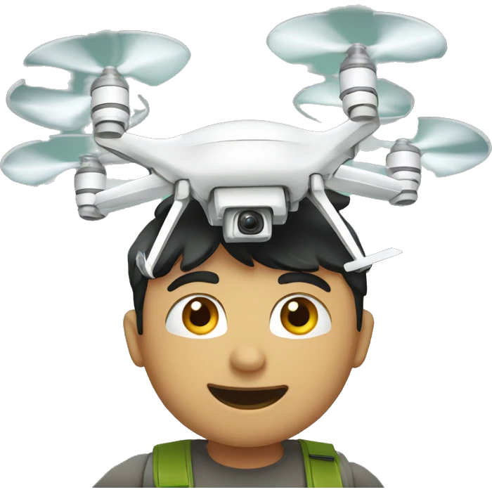 Chico con un drone emoji