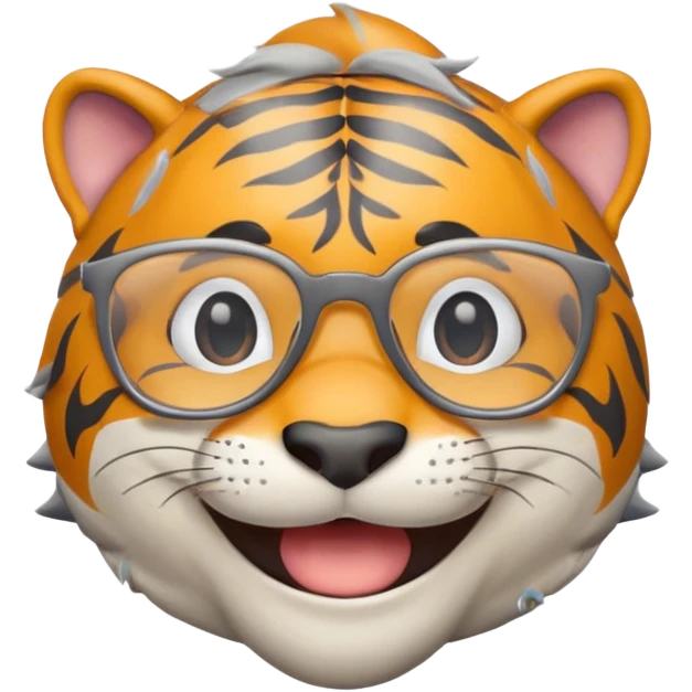 create me a slack emoji of a very old tiger shark with grey hair and glasses emoji